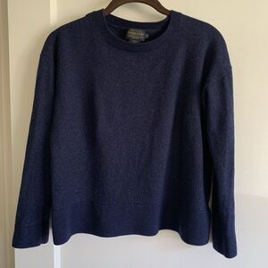 Women’s Pendleton Sweater Small Merino Wool Pullover Navy Blue Knit Crew Neck